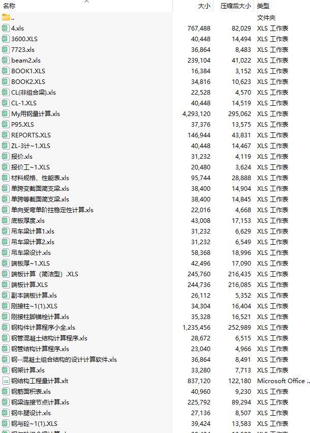 400套房建常用计算表格文件汇总下载