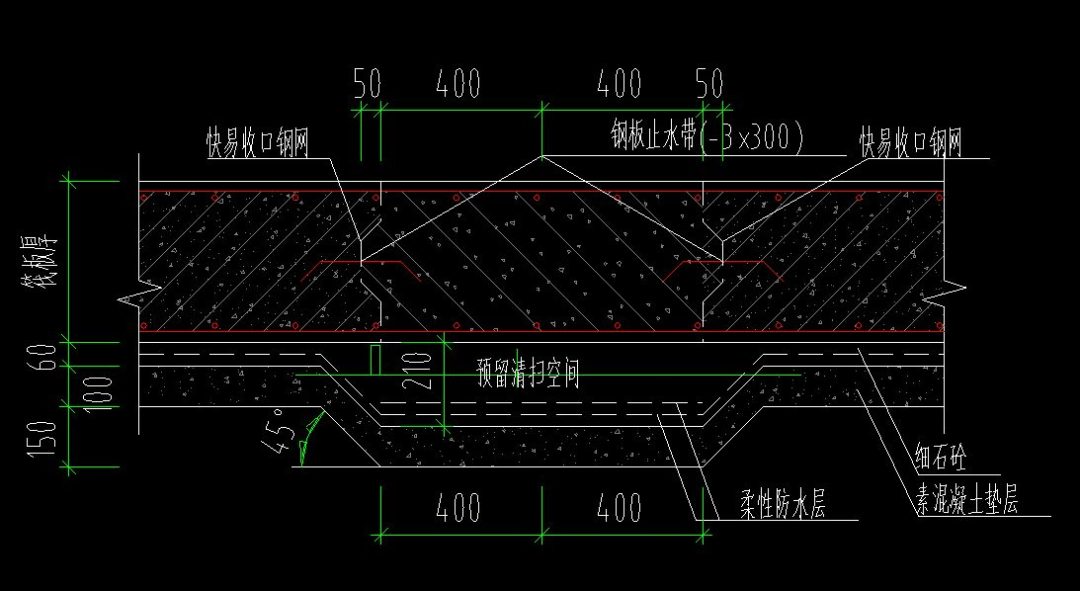 基础底板后浇带止水钢板开口向下还是向上？大多数工地都做错了